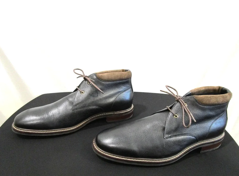 NWOB Cole Haan Grand OS Watson C26153 Black Leather Chukka Boots Men 10M